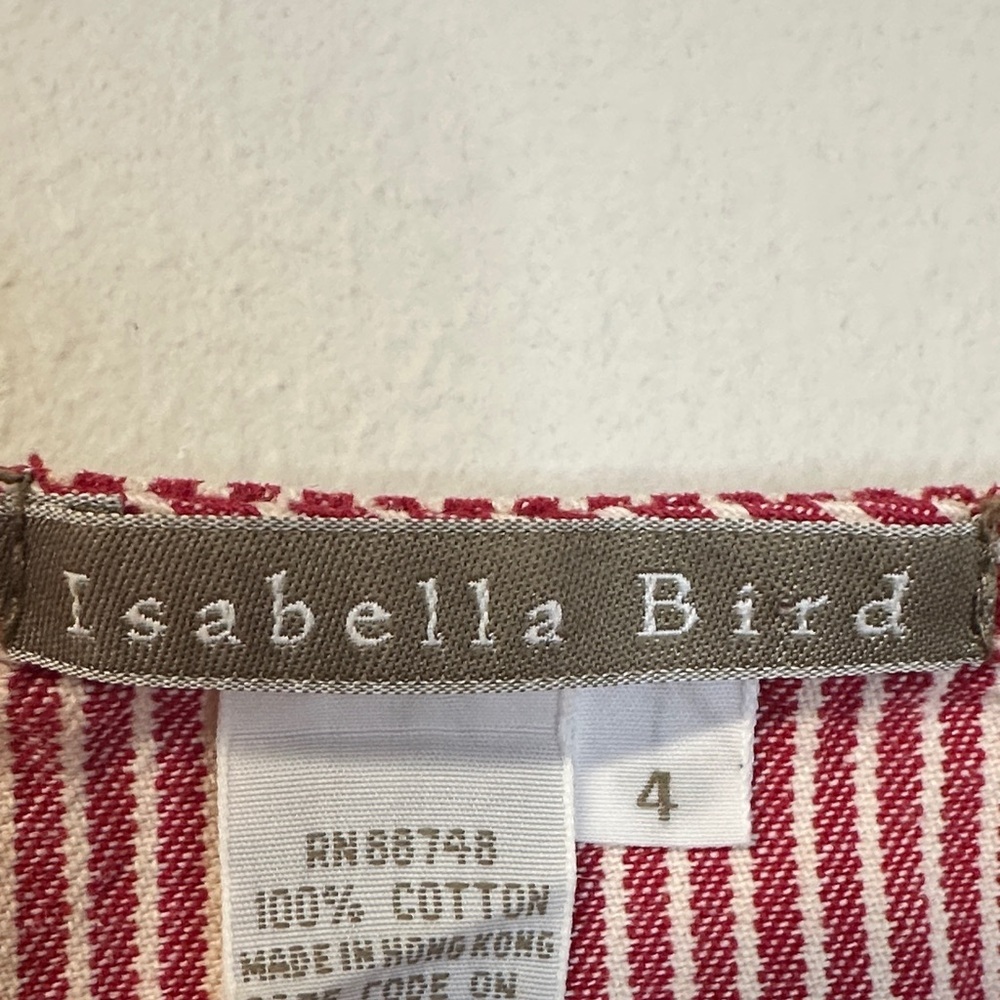 Vintage 90s Isabella Bird Striped Button-Down Midi Dress Women’s Size 4 - Picture 2 of 4